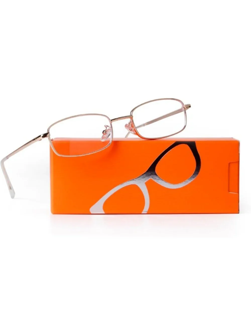 Trendy Y2K Rectangle Blue Light Glasses for Women & Men - Stylish Metal Frames